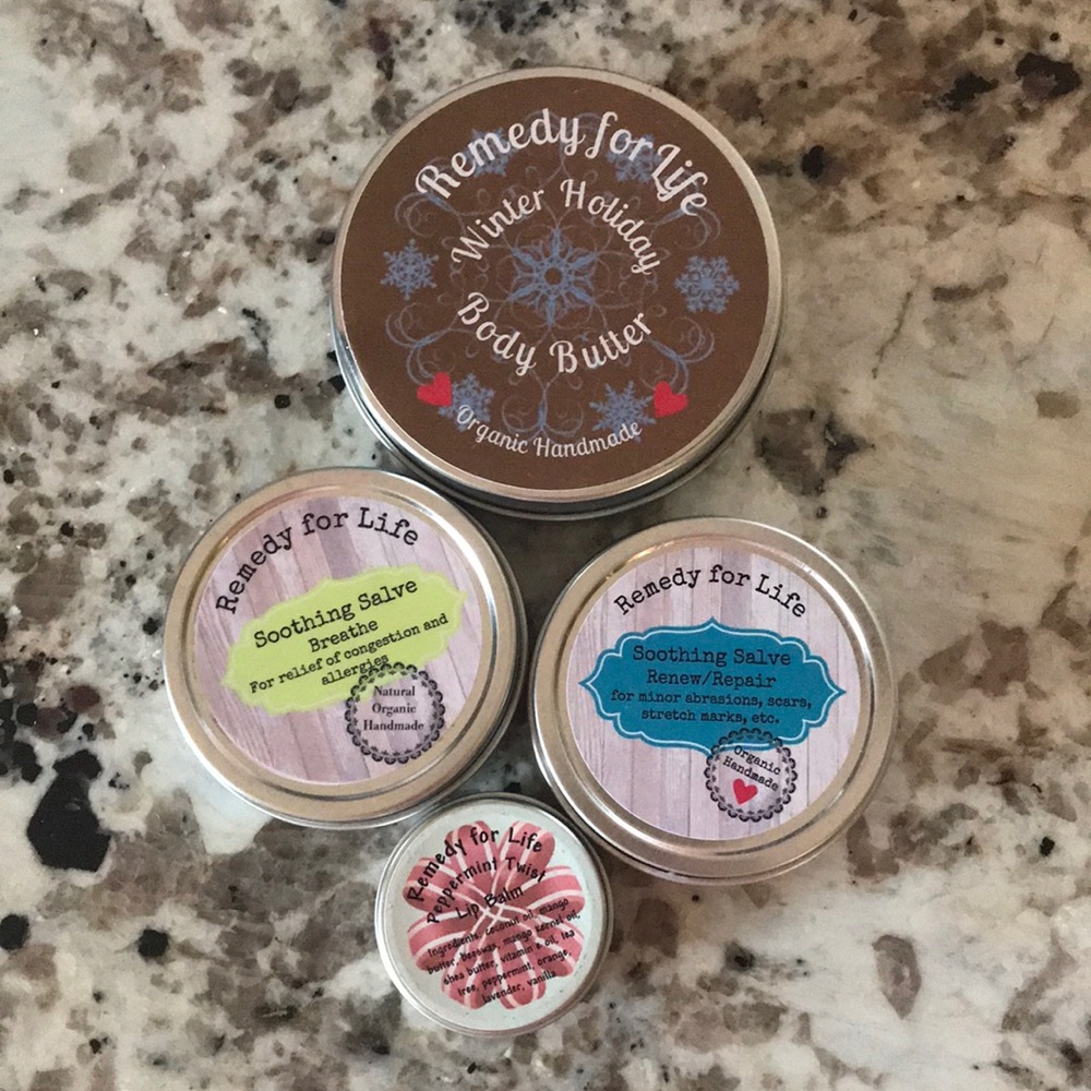 Organic body butter, salve, and lip balm
